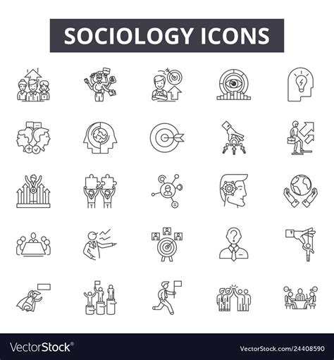 Sociology line icons for web and mobile design Vector Image