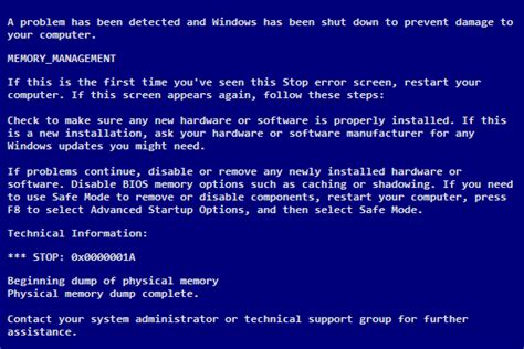 How to Fix Memory_Management Blue Screen in Windows