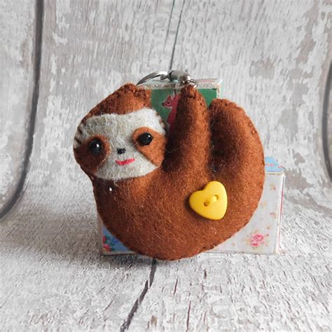 Sloth keyring Sloth keychain bag charm birthday gift | Etsy