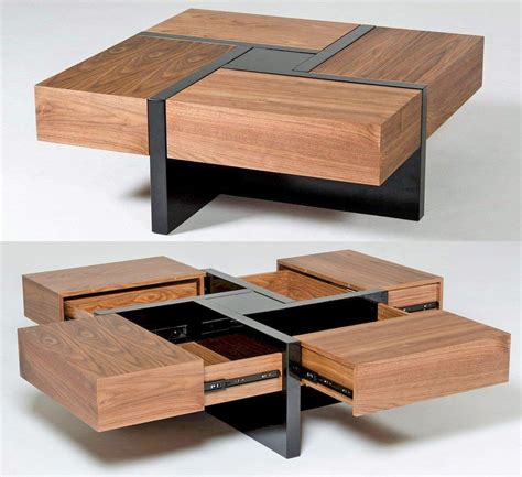 This Beautiful Wooden Coffee Table Has 4 Secret Drawers That Make For a ...