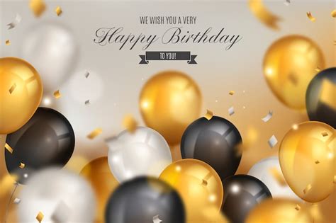 Free Vector | Elegant birthday background with realistic balloons