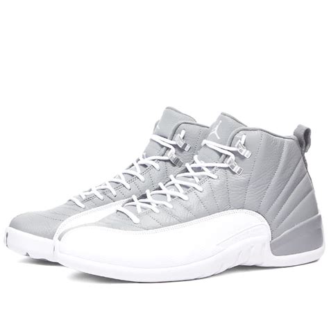 Air Jordan 12 Retro Stealth, White & Cool Grey | END. (US)