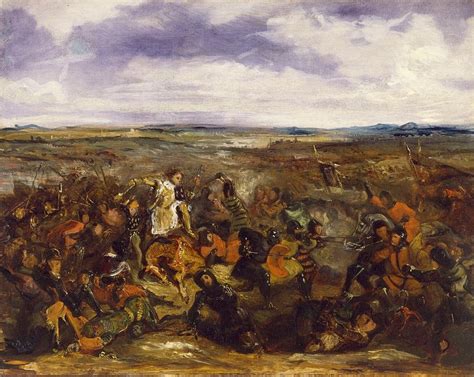 Sketch for the Battle of Poitiers Painting by Eugene Delacroix - Fine ...