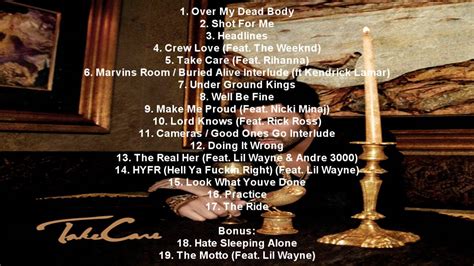 Drake: Take Care Album (Official Track List) - YouTube