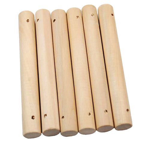 Wooden Dowel Dods Round Wood Dowels ,20PCS Precut Wooden Craft Sticks Small Unfinished Hardwood ...