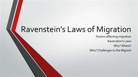 Ravenstein's Laws of Migration