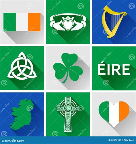 Ireland Flat Icon Set Stock Vector - Image: 63356906