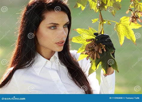 Fashion Woman in Autumn Park Stock Photo - Image of foliage, caucasian: 11390408