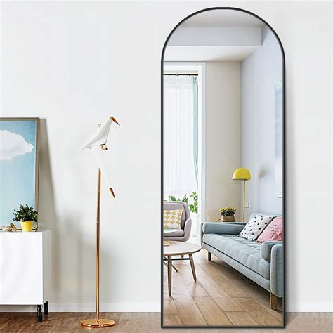 PexFix 65 in. x 22 in. Full Length Floor Mirror Arched Shape Full Body Mirror Standing Leaning ...