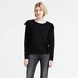 Long Sleeve Ruffled Tee Shirt - Black | Levi's® US