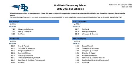 Bus Schedule