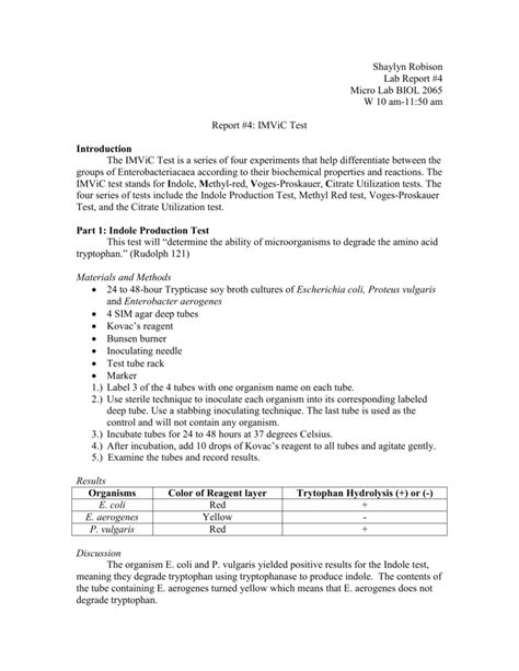 Microbiology Lab Report 4