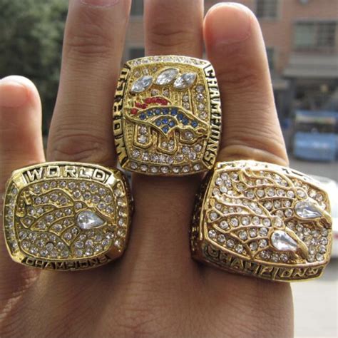 1997 1998 2015 Denver Broncos SUPER BOWL Championship Ring Set Of 3-Size 11-No Box