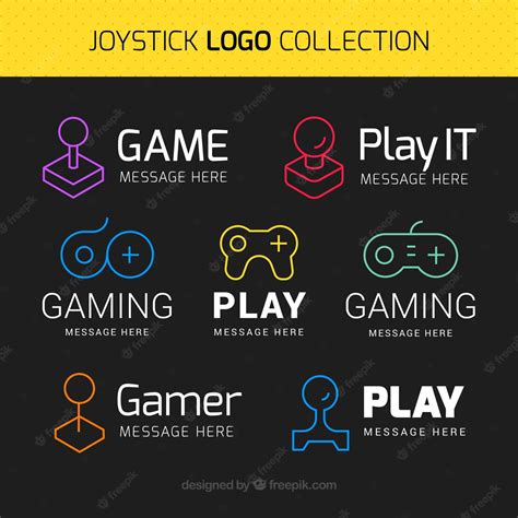 Premium Vector | Joystick logo collection with flat design