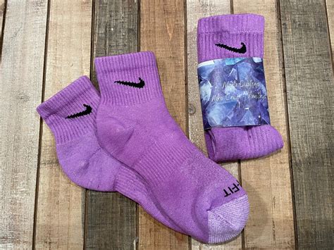 Hand-Dyed Nike Mini Crew Socks / Purple Amethyst // | Etsy