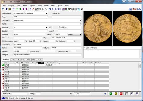 Coin Inventory Spreadsheet inside Coin Collecting Software: Ezcoin Usa 2019 With Values+Images ...