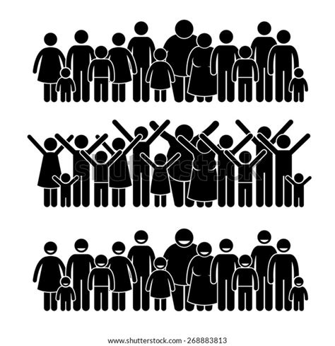 Group People Standing Community Stick Figure Stock Vector (Royalty Free ...