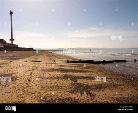 Rhyl beach and the Rhyl Sky Tower Stock Photo - Alamy