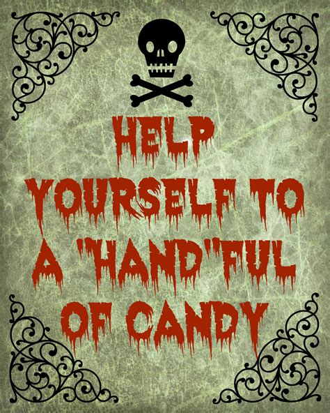 Printable Halloween Candy Sign - Printable Word Searches