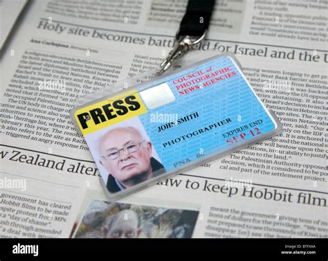 UK press card, London Stock Photo - Alamy