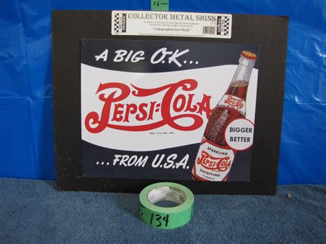 Reproduction vintage metal Pepsi cola sign