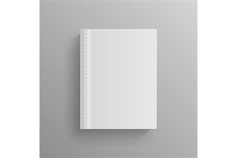 White blank book cover vector template