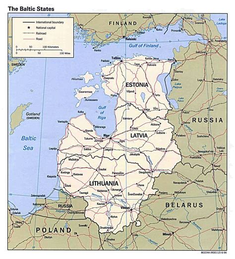 Political map of the Baltic States - 1994 | Baltic and Scandinavia | Europe | Mapslex | World Maps