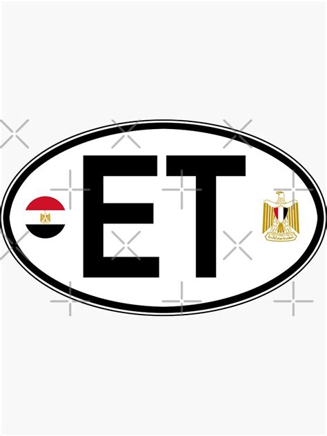 "Egypt Oval Country Code Decal" Sticker by rogue-design | Redbubble