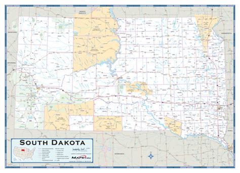 South Dakota County Highway Wall Map by Maps.com - MapSales