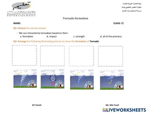 Tornado formation worksheet | Live Worksheets