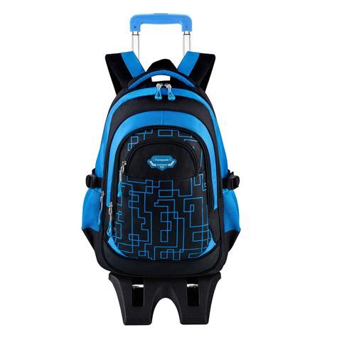 Rolling Backpack, Fanspack Rolling Backpack for Boys Fashion Wheeled B ...