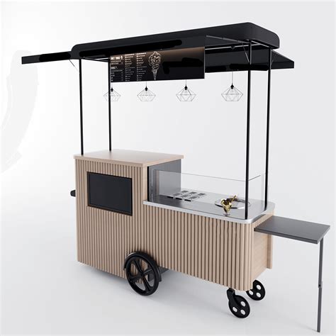 Wooden color ice cream cart frozen yogurt booth mobile cart high end ...