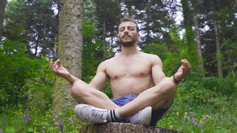 Meditating in nature. 33193005 Stock Video at Vecteezy