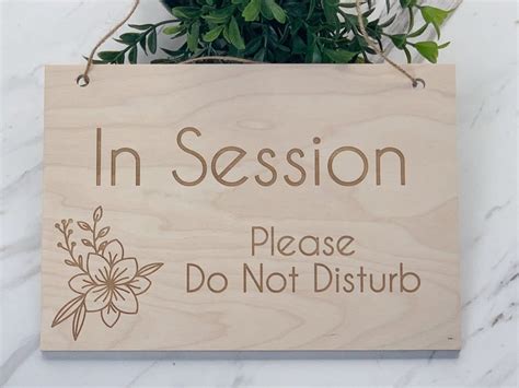 In Session Sign, Wood Engraved Door Sign, Counselor Door Sign, Do Not Disturb, Massage in ...