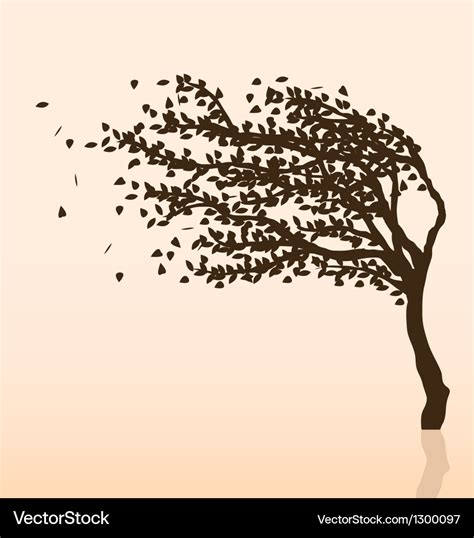 Wind and tree Royalty Free Vector Image - VectorStock