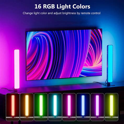 2PCS LED RGB Light Bar 16 Color Changing Dimmable Desk Light Music Sync Lamp UK | eBay