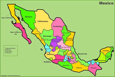 México Mapa, mexico political map. Eps Illustrator Map | Netmaps. Mapas ... - Saber más de este ...