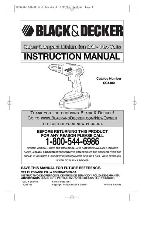 BLACK & DECKER 90504614 INSTRUCTION MANUAL Pdf Download | ManualsLib