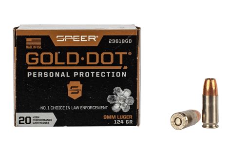 Speer Gold Dot Personal Defense 9mm 124gr Hollow Point Ammo - Box of 20 CCI23618GD