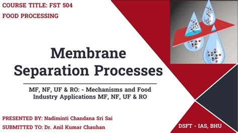 Membrane Separation Processes | PPT