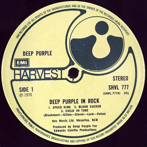 DEEP PURPLE - IN ROCK - (LP) Vinyl record 12" - 7500 rub