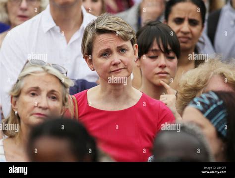 Yvette Cooper in the crowd during the rally in Trafalgar Square ...