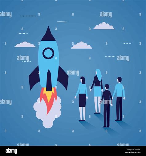 businesspeople rocket launching startup Stock Vector Image & Art - Alamy