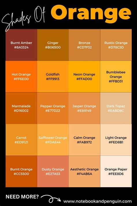 Bright Orange Hex Code Color Palette | Hex color palette, Orange color palettes, Orange color shades