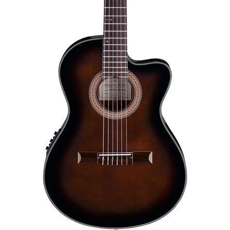 Ibanez GA35 Thinline Acoustic-Electric Classical Guitar Dark Violin ...