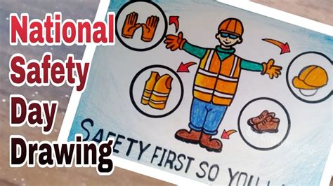 National Safety Day Drawing / Safety Day Poster / Best Safety day drawing step by step - YouTube