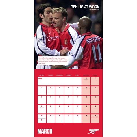 Arsenal FC 2025 Legends Square Wall Calendar | Footymania UK