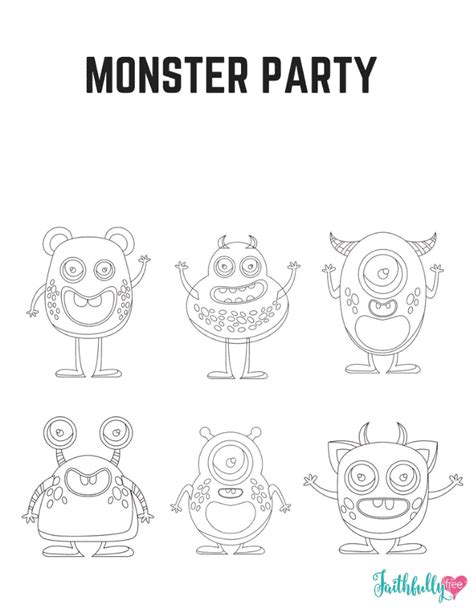 Monster Printables Coloring Pages