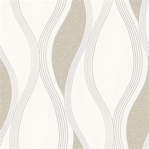 ***Sample Direct Wallpapers Wave Swirl Beige White Embossed Textured ...