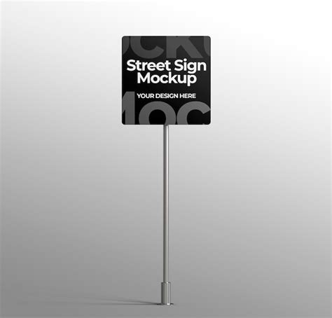 Premium PSD | Isolated 3D street sign mockup for advertising or branding